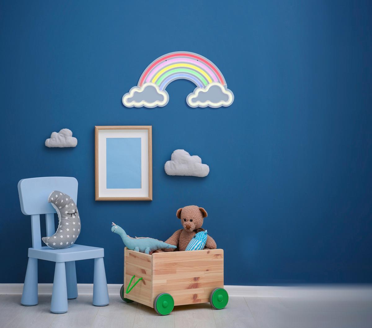 KINDERWANDLEUCHTE 28056 L: 40 CM WEISS - Klar/Weiss, Basics, Kunststoff (40/20/1,6cm) - Globo