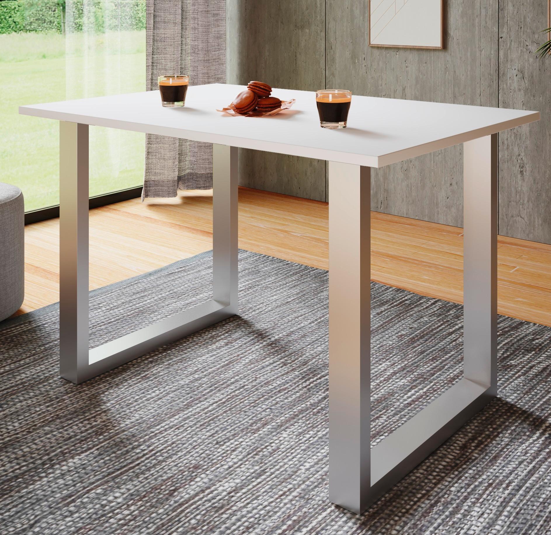 SCHREIBTISCH LONA - Anthrazit/Silberfarben, Design, Holzwerkstoff/Metall (140/76/50cm) - MID.YOU