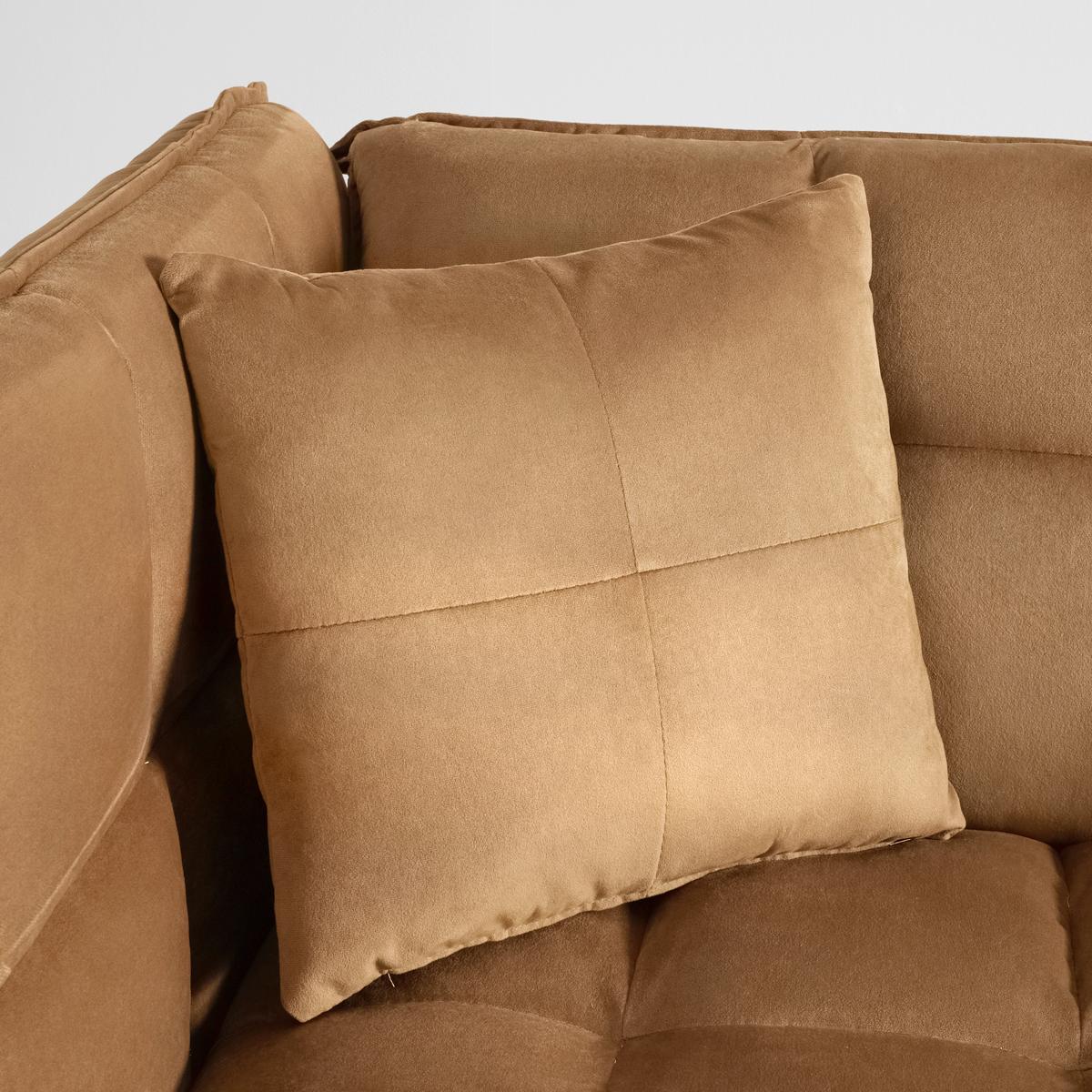 Schlafsofa Kupferfarbe, "nelly", Samt - Silberfarben/Kupferfarben, Modern, Holz/Textil (208/76,5/79cm) - Bessagi Home