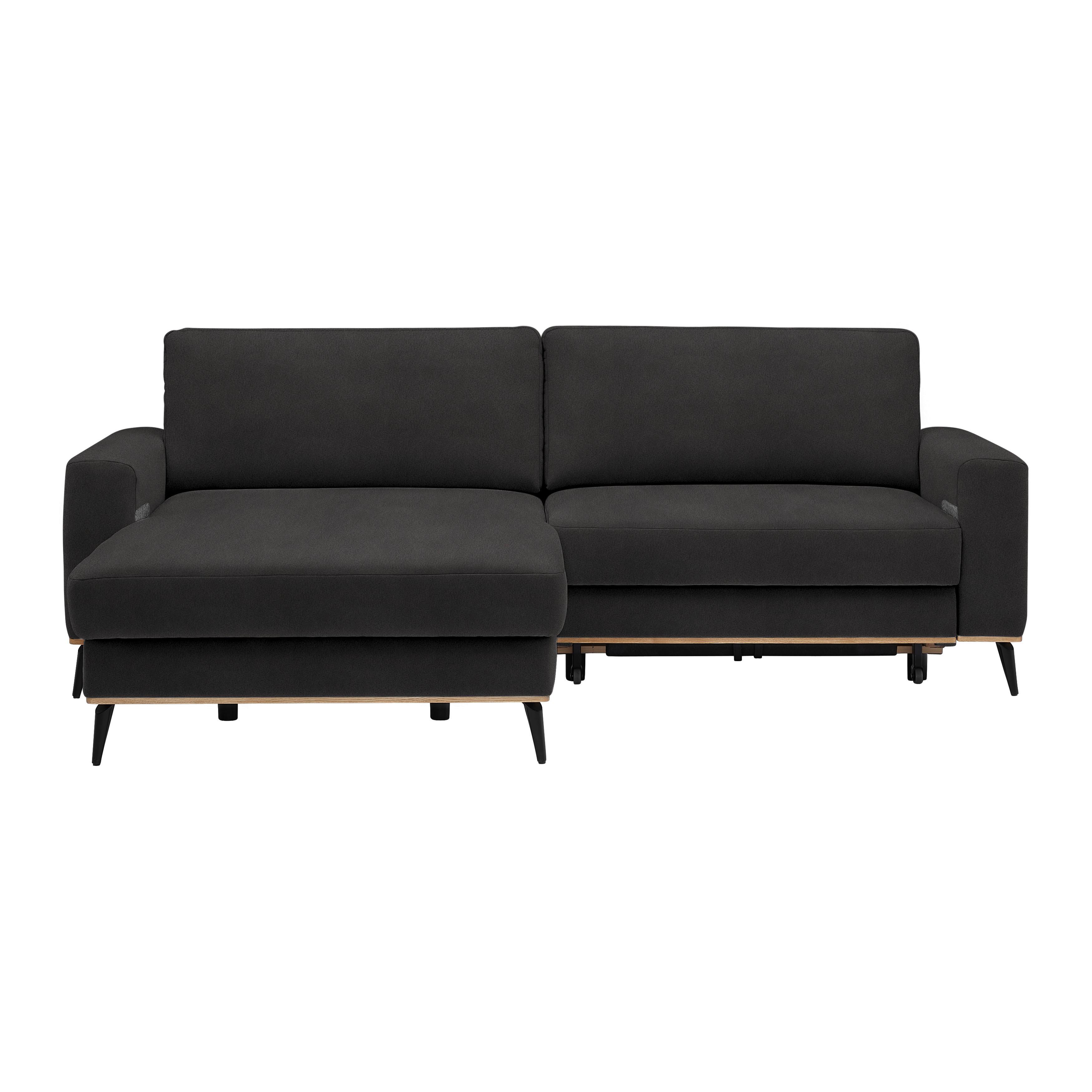 Wohnlandschaft Romeo Dunkelgrau - Dunkelgrau/Schwarz, KONVENTIONELL, Textil/Metall (167/87/234cm) - Zandiara
