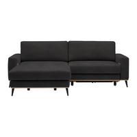 Wohnlandschaft Romeo Dunkelgrau - Dunkelgrau/Schwarz, KONVENTIONELL, Textil/Metall (167/87/234cm) - Zandiara