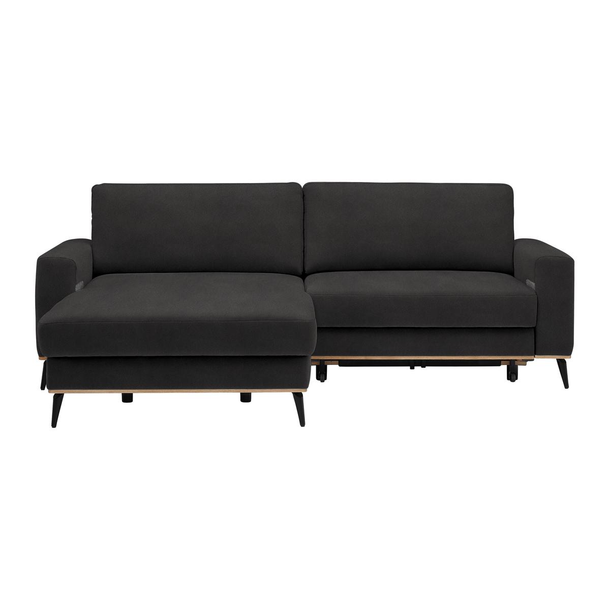 Wohnlandschaft Romeo Dunkelgrau - Dunkelgrau/Schwarz, KONVENTIONELL, Textil/Metall (167/87/234cm) - Zandiara