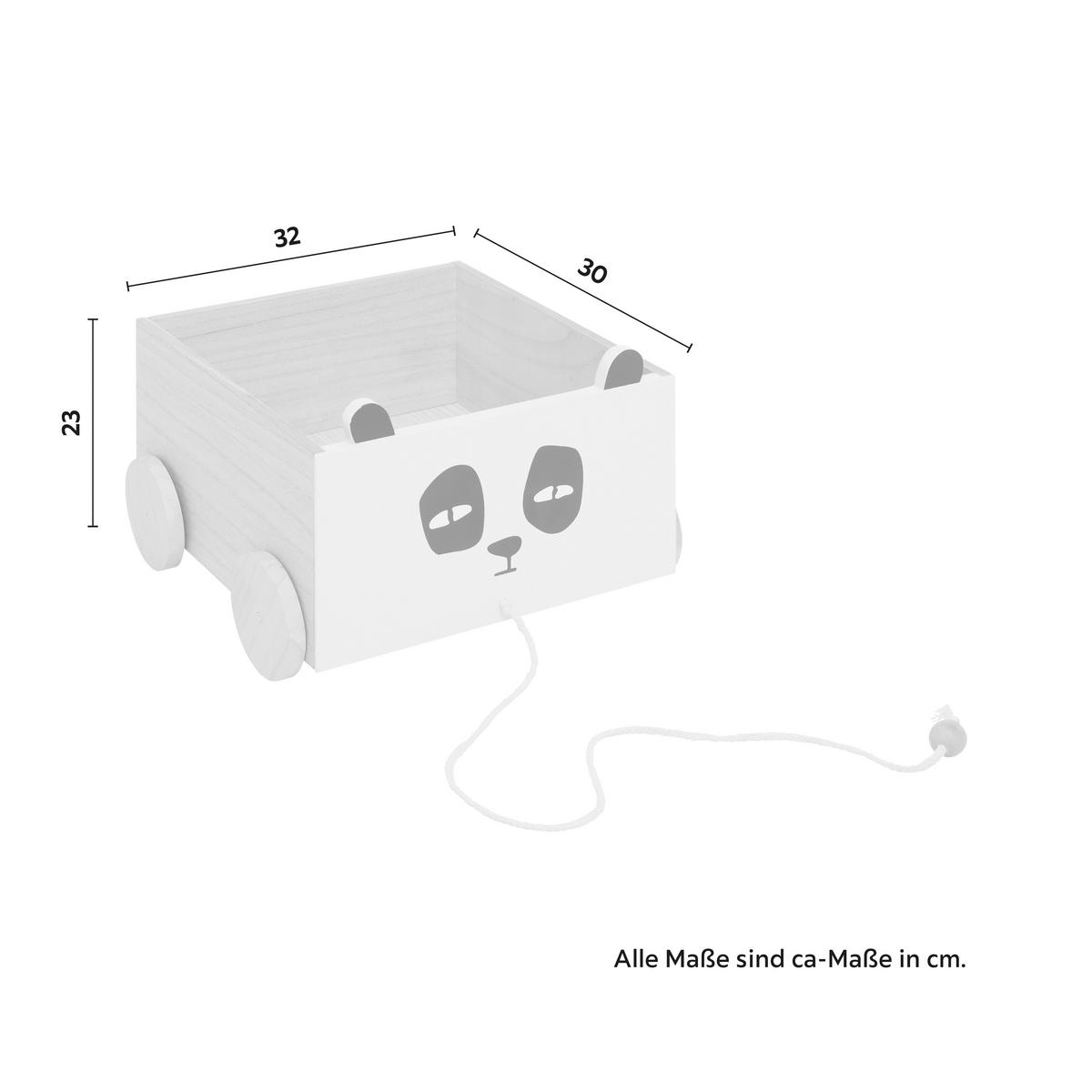 Spielzeugkiste Lanny Grau Echtholz/MDF mit Rollen - Naturfarben/Grau, MODERN, Holz (32/23/30cm) - Bessagi Kids