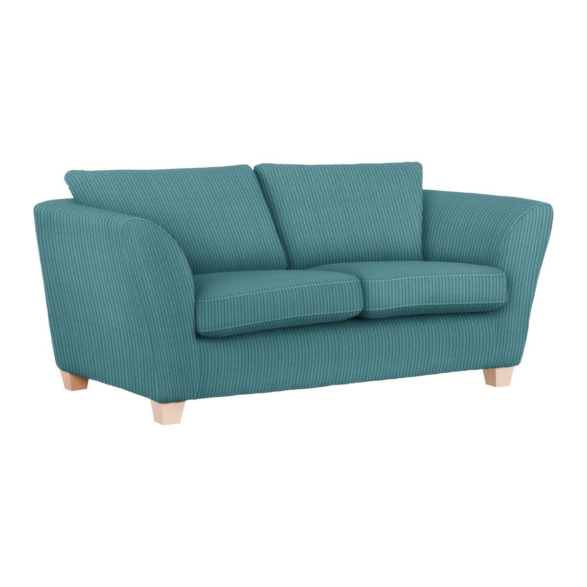 2-Sitzer-Sofa Devado Petrol - Petrol/Naturfarben, Holz/Textil (190/70-85/95cm) - Mömax