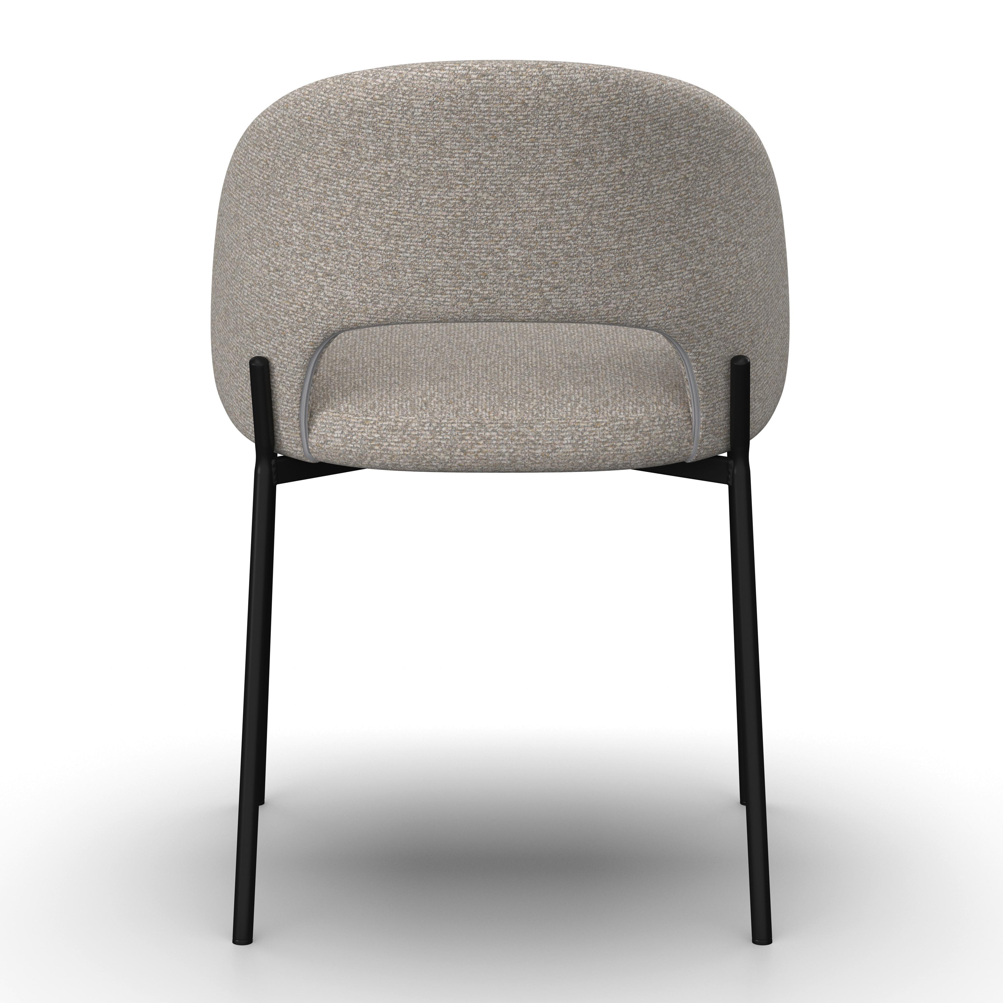 STOL NADIYA - ljusgrå/svart, Modern, metall/trä (52/78/56cm) - Bessagi Home