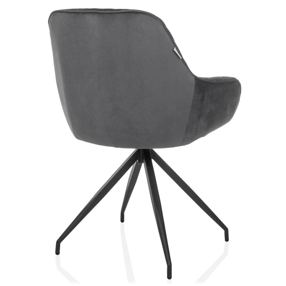 Naslanjač Elverum, Siva - siva/črna, Moderno, kovina/tekstil (58/87/57cm) - MID.YOU