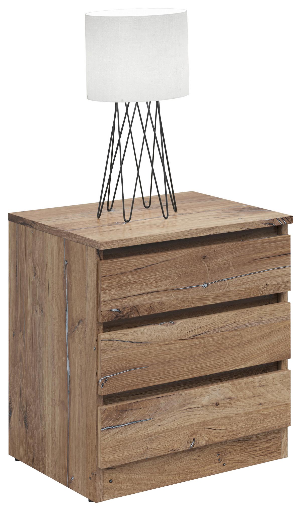 NOPTIERA SATURN - culoare lemn stejar/stejar închis la culoare, Konventionell, material pe bază de lemn (45/52/42cm)