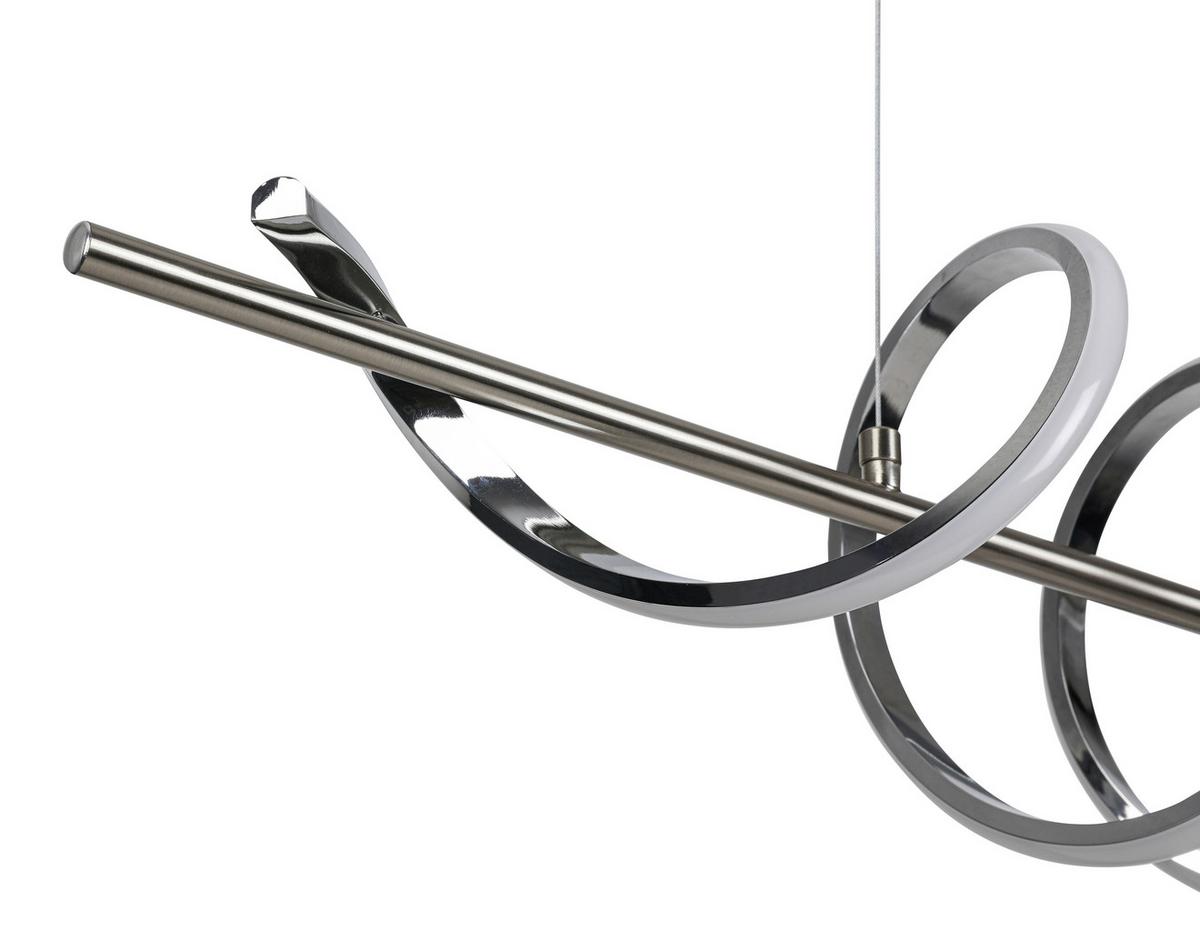 LED-Hängeleuchte Lina Chrom-/Nickelfarben max. 20 W - Chromfarben/Nickelfarben, MODERN, Kunststoff/Metall (20/80/120cm) - Mömax