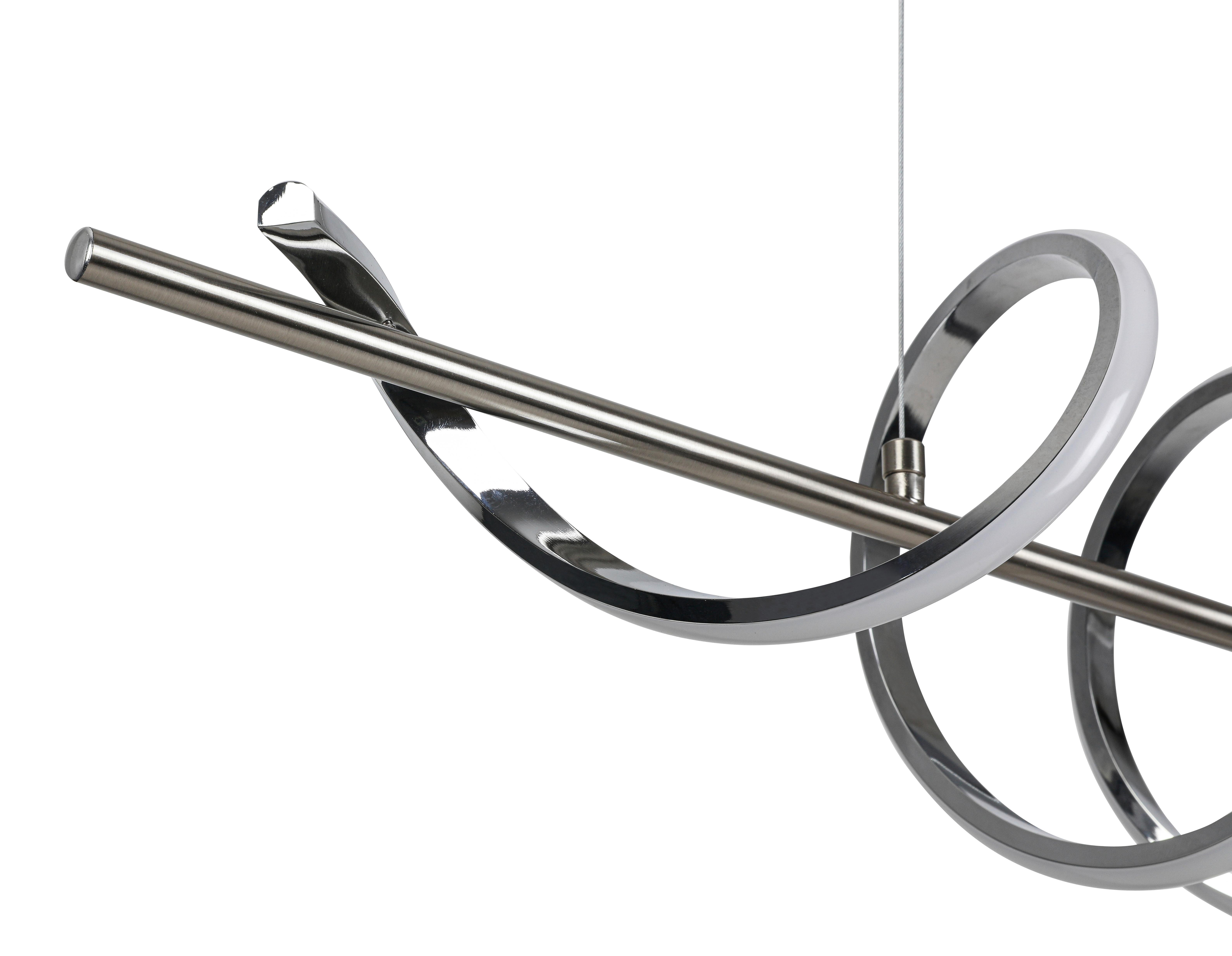 LED-HÄNGLAMPA LINA - kromfärg/nickelfärgad, Modern, metall/plast (80/20/120cm) - Mömax