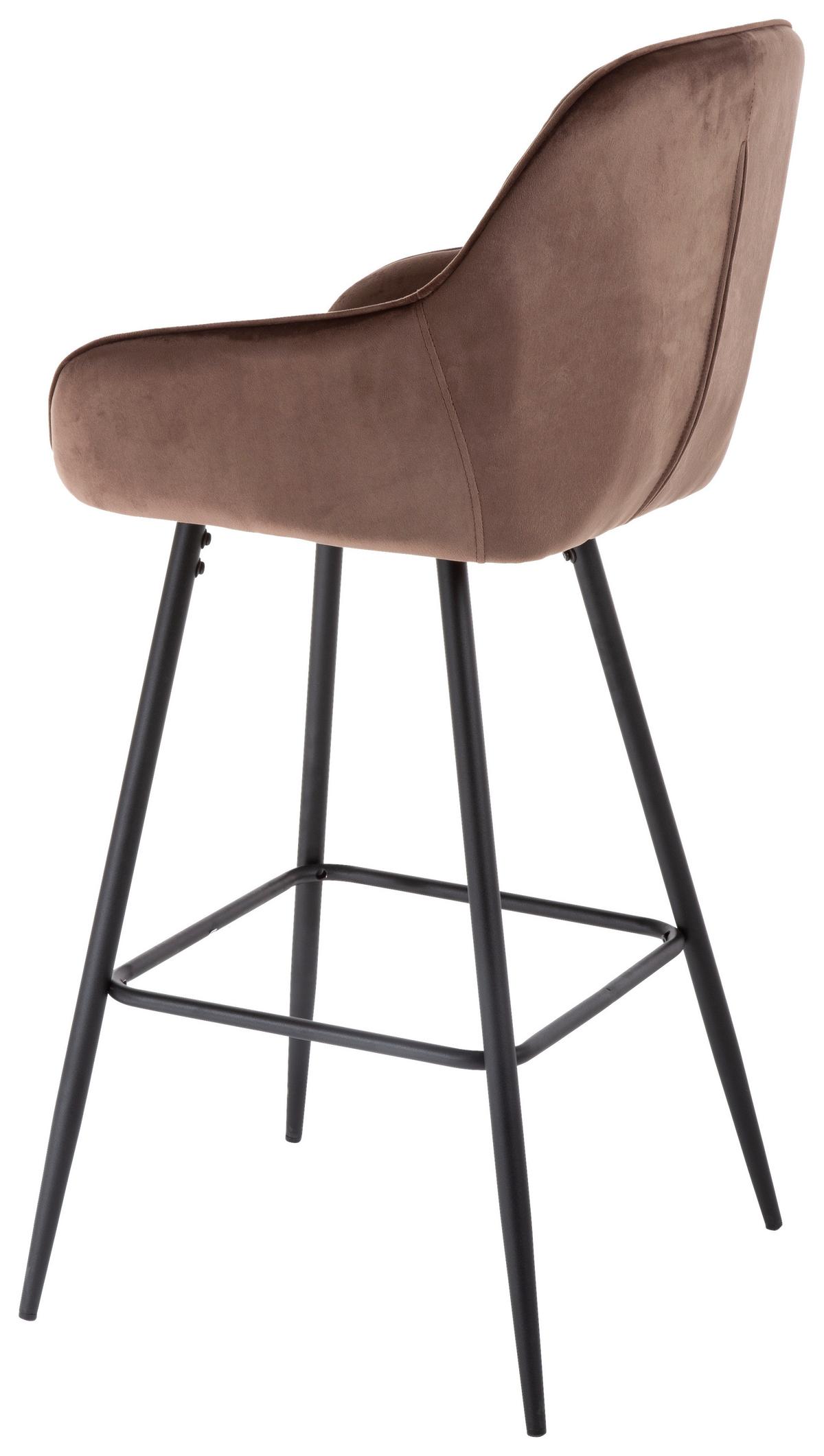 STOŁEK BAROWY TONI  -EXKLUSIV- - czarny/brązowy, Design, metal/tkanina (55/107/53cm) - Carryhome