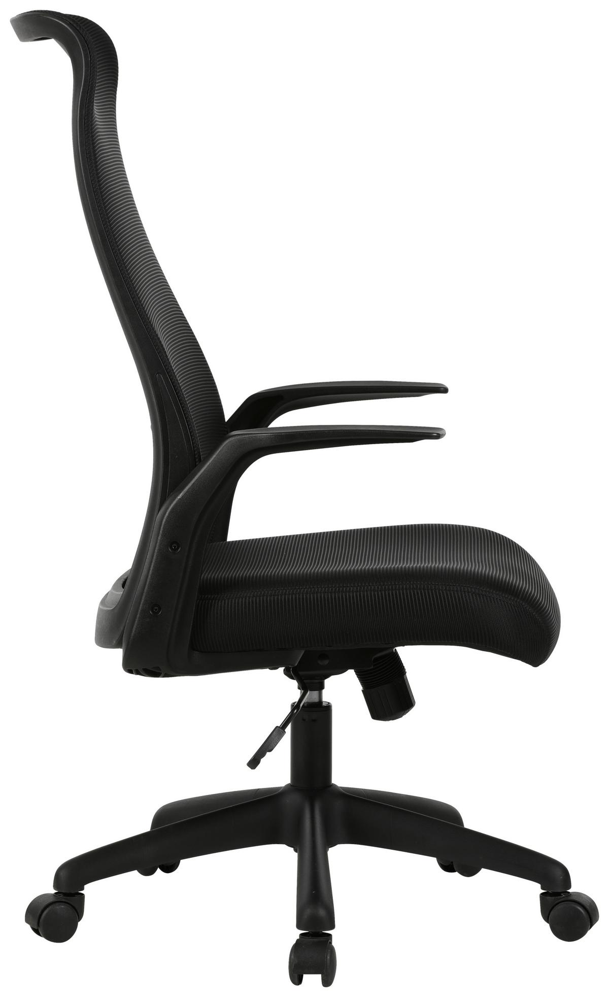 DREHSTUHL MILA - Schwarz, Design, Kunststoff/Textil (61/110/117,5/66cm) - Bassetti