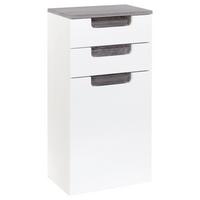 Unterschrank in Weiss/ Eichefarbe 'Siena' - Eichefarben/Silberfarben, MODERN, Holzwerkstoff (40/79/27cm) - Held