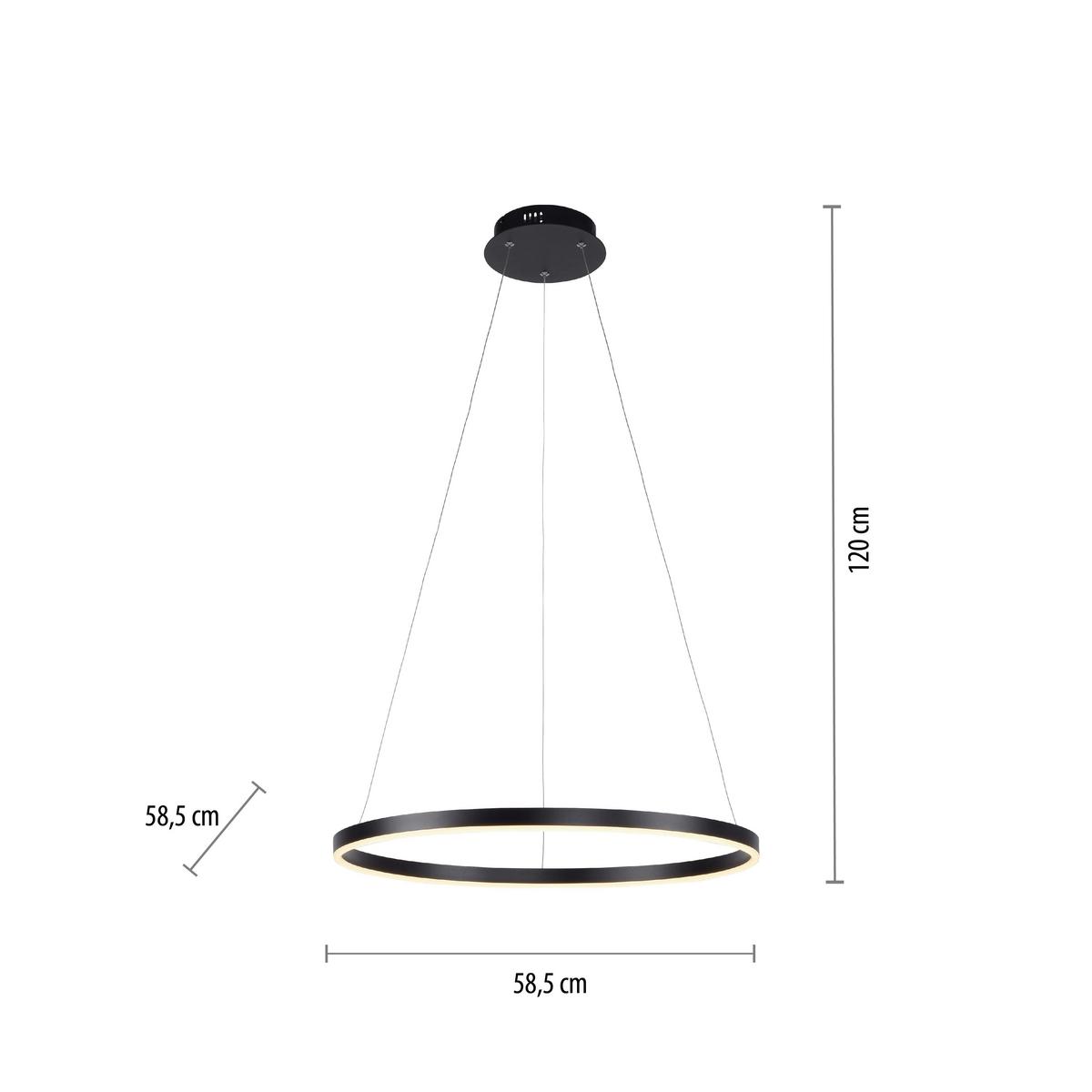 LAMPA WISZĄCA LED 15394-13 RITUS - antracytowy, Design, tworzywo sztuczne/metal (58,5/58,5/120cm)