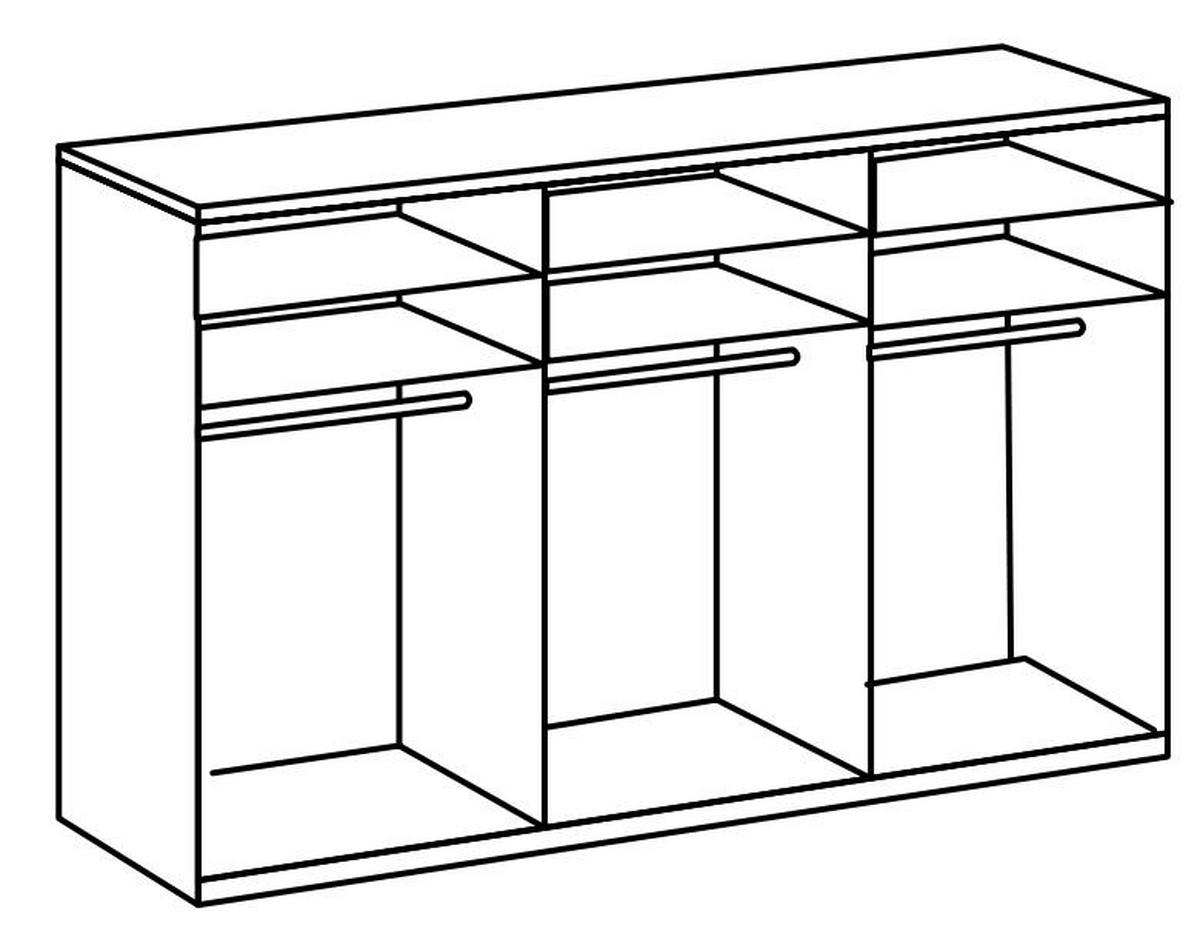 Drehtürenschrank Level 36A ca. 300x236x58 cm Weiß - Chromfarben/Weiß, MODERN, Holzwerkstoff (300/236/58cm) - MID.YOU