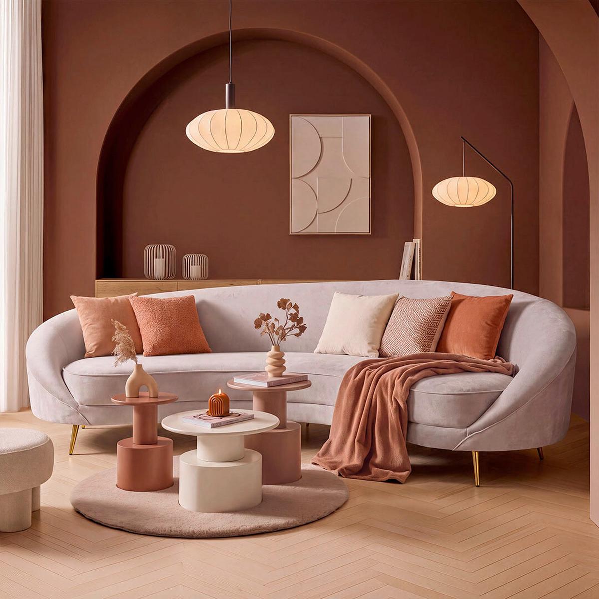 Sofa Luna - zlatne boje/taupe, Moderno, drvo/metal (247/81/105cm) - Mömax