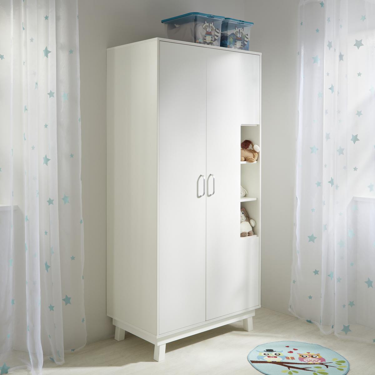 Kleiderschrank in Weiß - Weiß, MODERN, Holz (93/195/55cm) - Premium Living