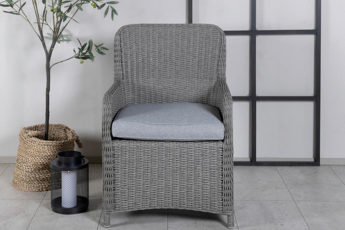 GARTENSTUHL-SET WEMBLEY - Grau, KONVENTIONELL, Kunststoff/Textil (62/94,5/65cm) - Gardenson