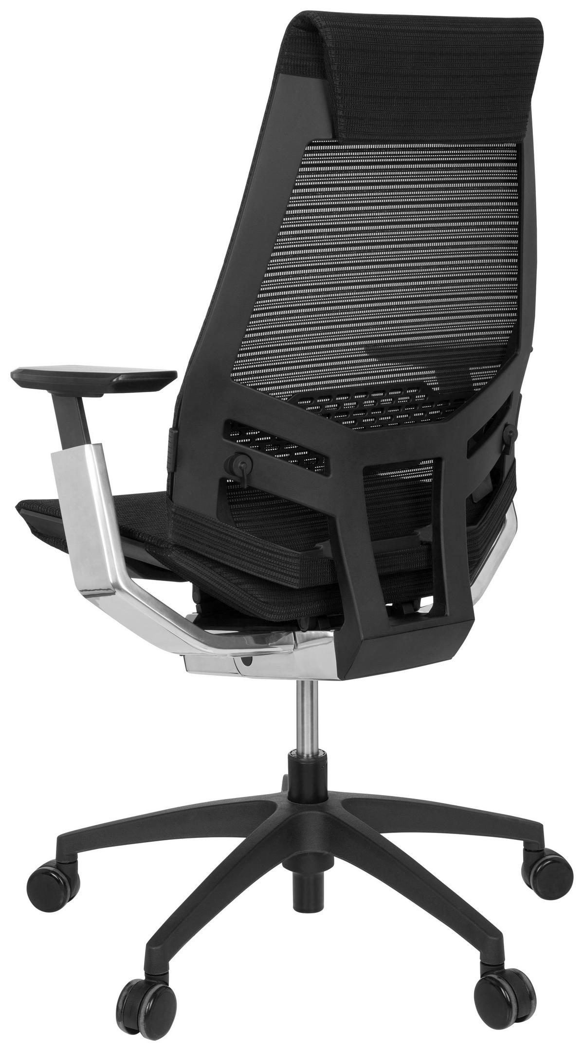 Pisarniški Stol Genidia Smart Black, Črna - barve kroma/črna, Moderno, umetna masa/tekstil (70/112/55cm) - MID.YOU