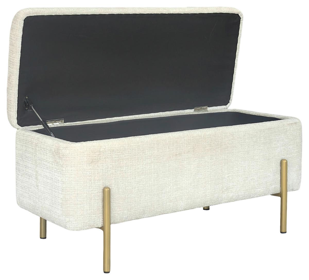 Tabure Lennon - bež/zlatne boje, Moderno, drvo/metal (100/45/40cm) - Mömax