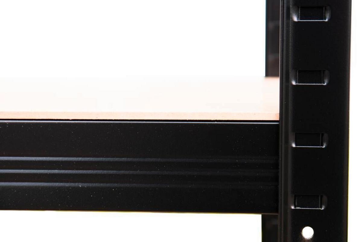 REGAŁ CIĘŻKIEGO SKŁADOWANIA SCHWERLASTREGAL 14738 - kolor naturalny/czarny, Konventionell, materiał drewnopochodny/metal (75/175/30cm) - Xora