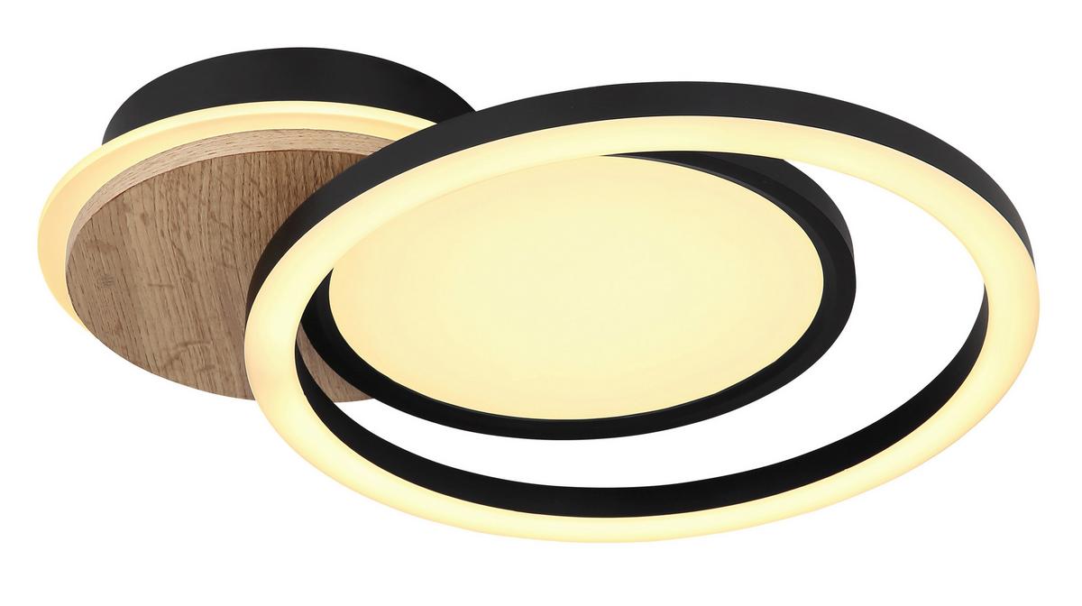 LED-DECKENLEUCHTE 67273-28 SID - Weiss/Dunkelbraun, Design, Holzwerkstoff/Kunststoff (51,5/30/10,5cm) - Globo