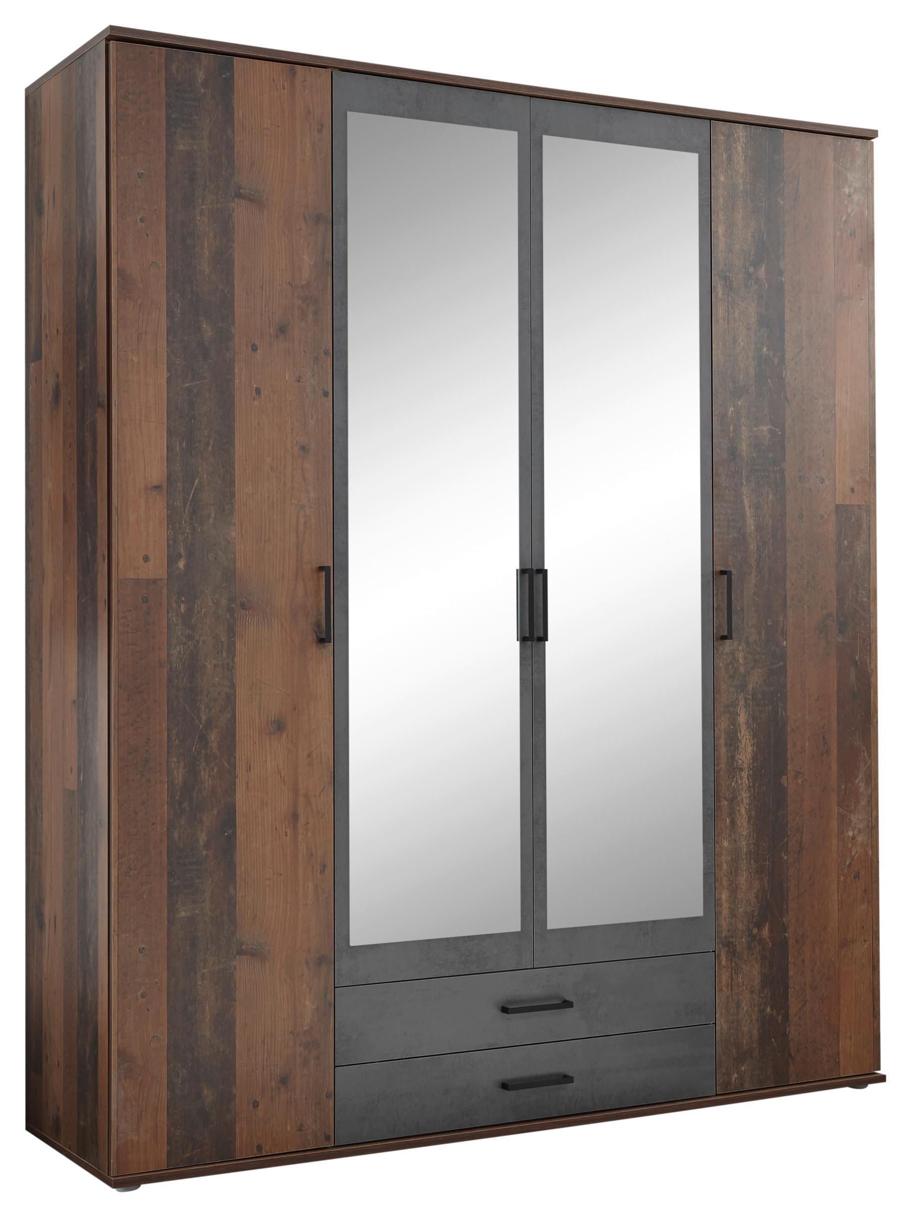 Ormar S Klasičnim Vratima Chicago - boje bagrema/boje škriljevca, Basics, staklo/drvni materijal (159/196/53,5cm) - MID.YOU