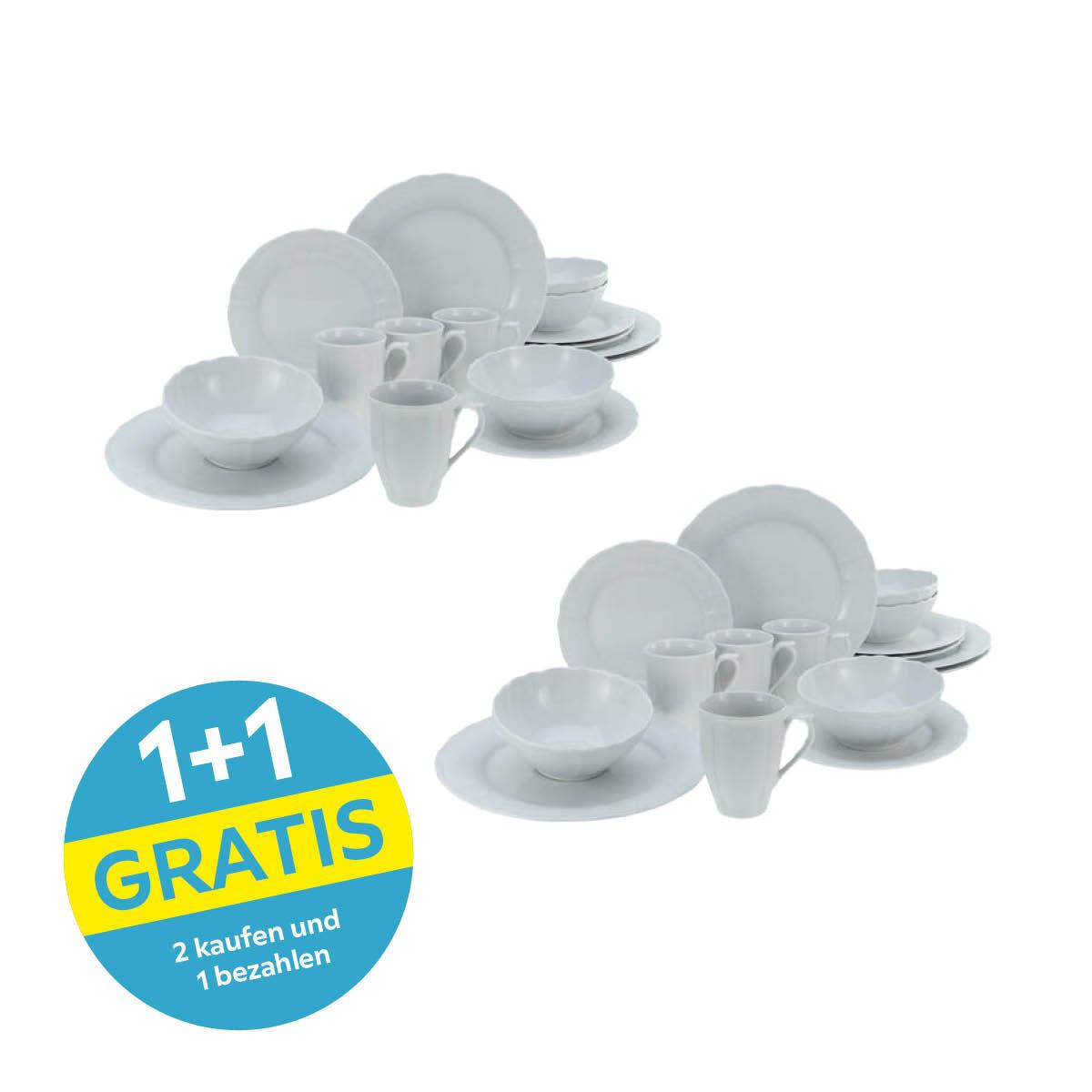 Kombiservice Weiß, 16-teilig - Weiß, Keramik (34,5/28/29cm) - Creatable