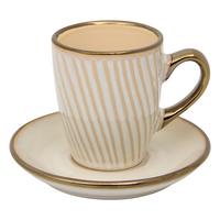 Ceașcă espresso cu farfurioară Ella cca. 90 ml - bej, Modern, ceramică (90ml)