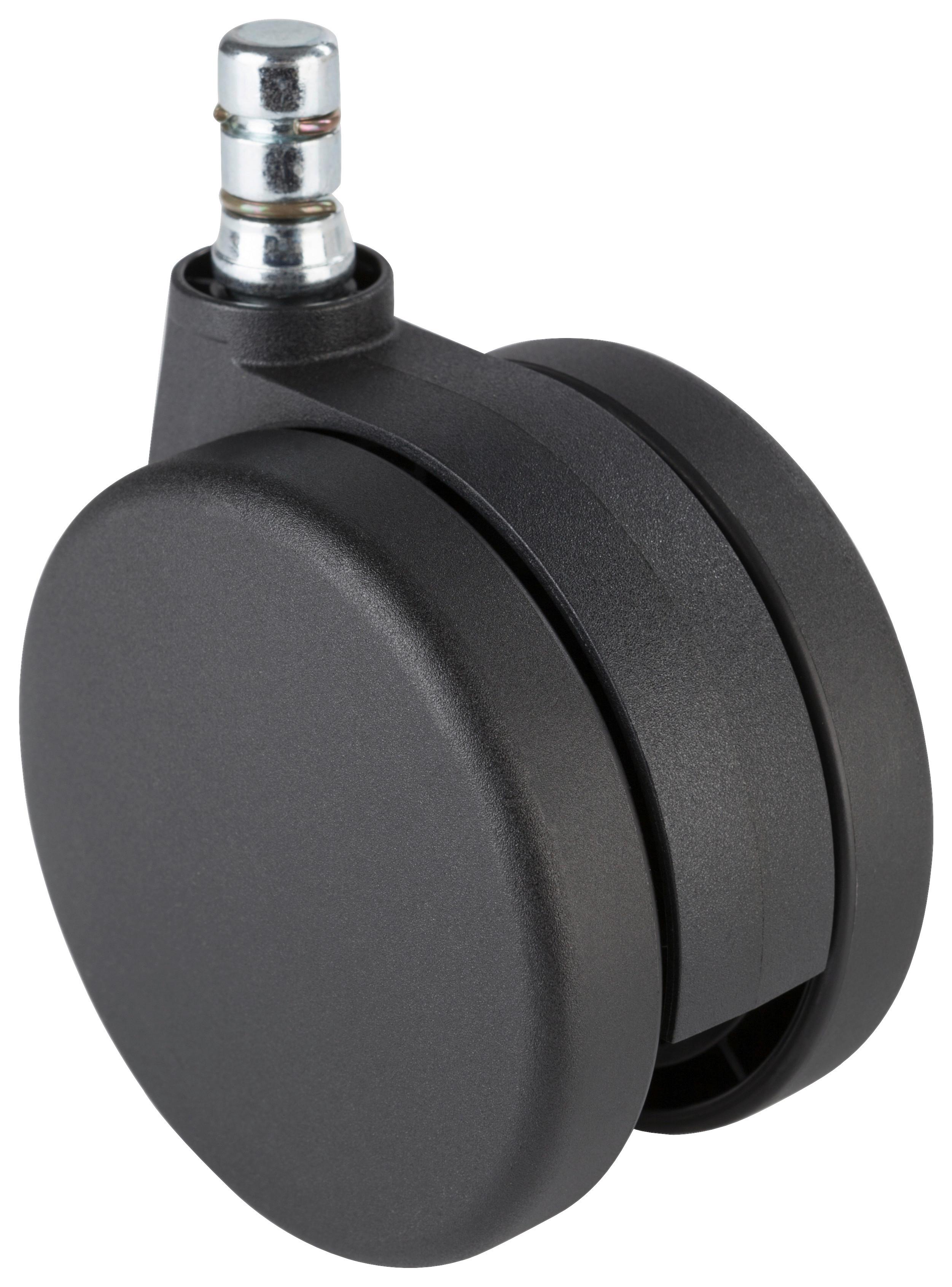 Set Kolesc Za Vrtljivi Stol Rolo No-Noise, Črna, 5-Delni - črna, Basics, kovina/umetna masa (5,2/8,3/7,5cm) - MID.YOU