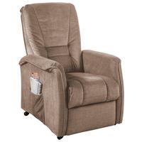 Relaxsessel Harry Hellbraun Velours - Hellbraun/Schwarz, Design, Kunststoff/Textil (77/107/88cm) - Livetastic