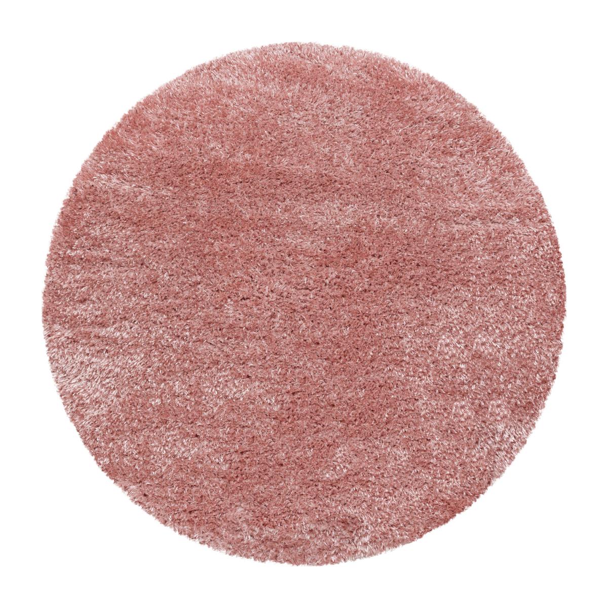Hochflorteppich Brilliant Rosa Ø ca. 120cm - Rosa, Basics, Textil (120cm) - Novel