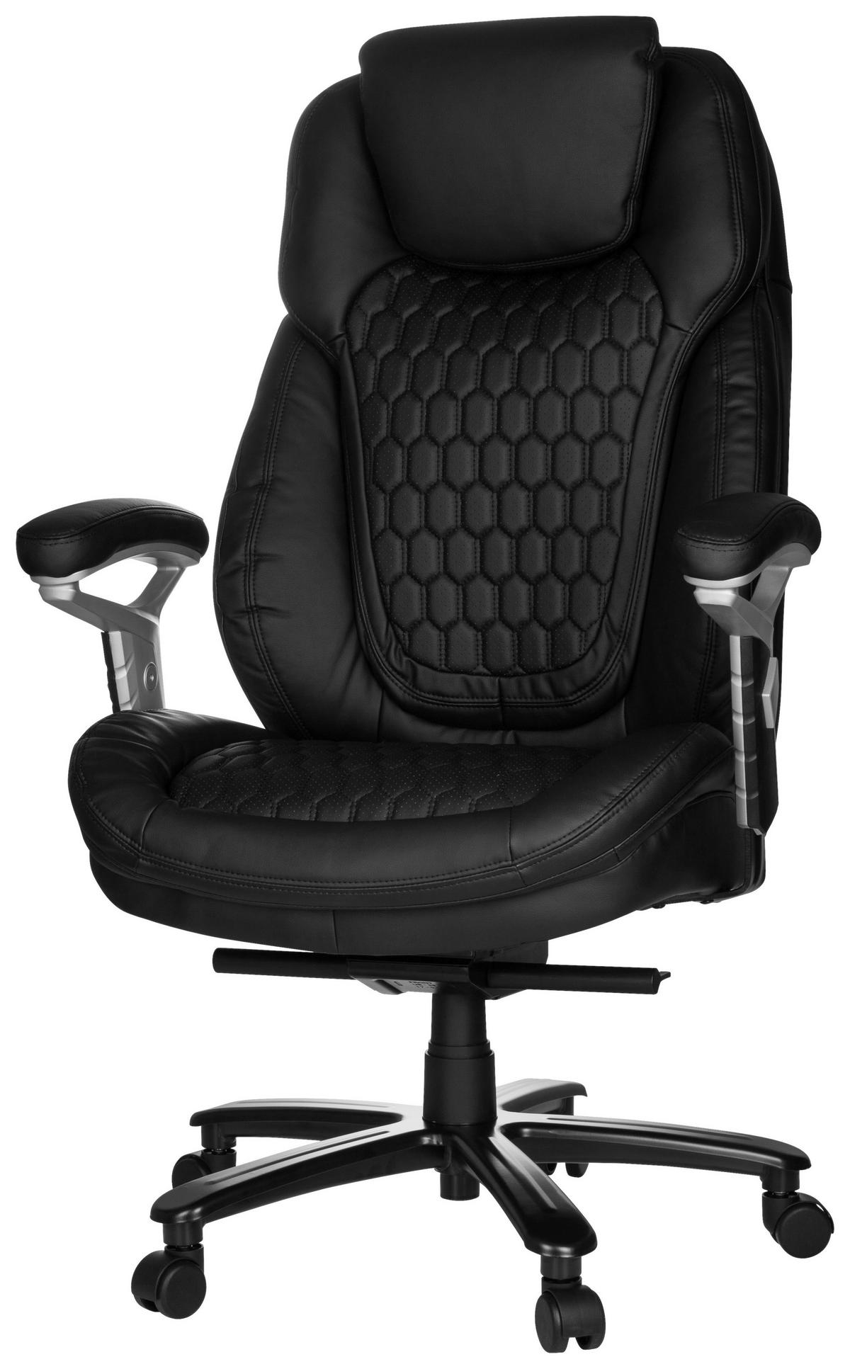 Pisarniški Stol Pullmann, Črna - srebrne barve/črna, Moderno, kovina/umetna masa (73/138/85cm) - MID.YOU