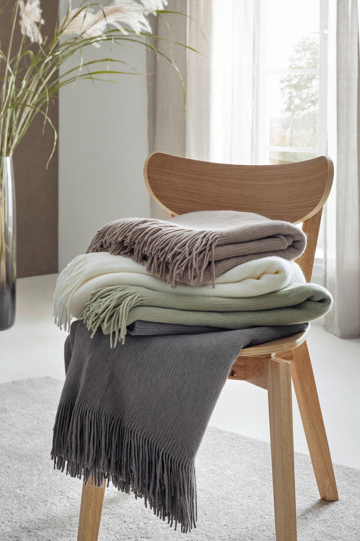 Kuscheldecke Sofie in Naturfarben ca. 130x170cm - Naturfarben, MODERN, Textil (130/170cm) - Modern Living