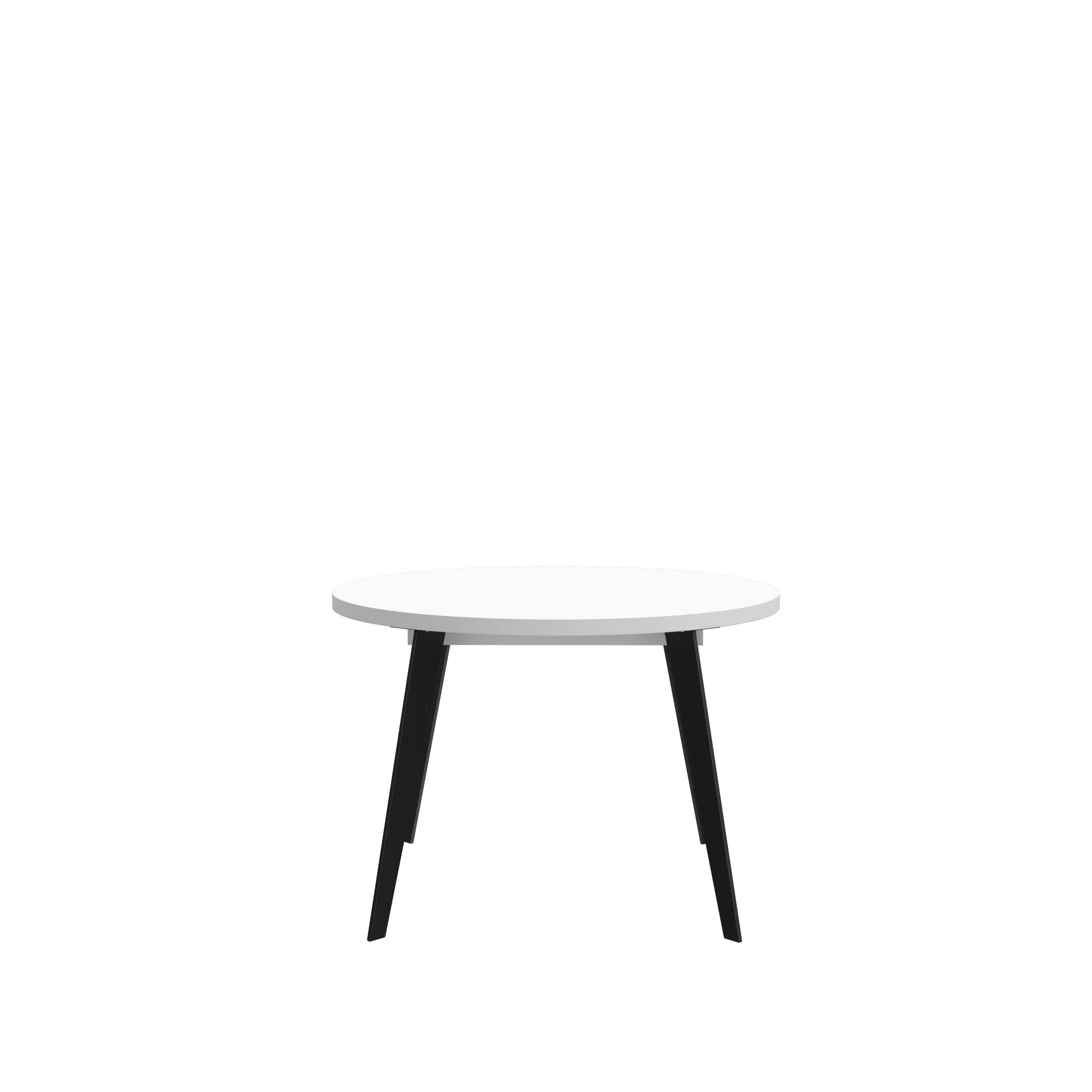 Kihúzható Asztal Toby - Fehér/Fekete, modern, Faalapú anyag (110/74,5/110cm)