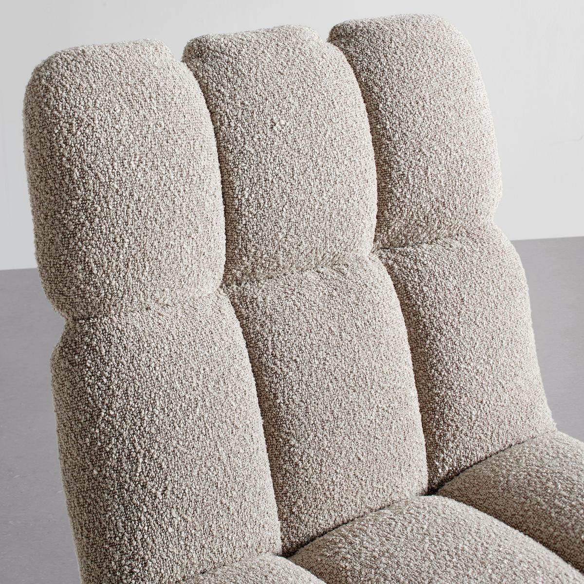 Stuhl Malu Beige Boucle drehbar Gepolstert - Beige/Schwarz, MODERN, Textil/Metall (53/68/83cm) - Bessagi Home