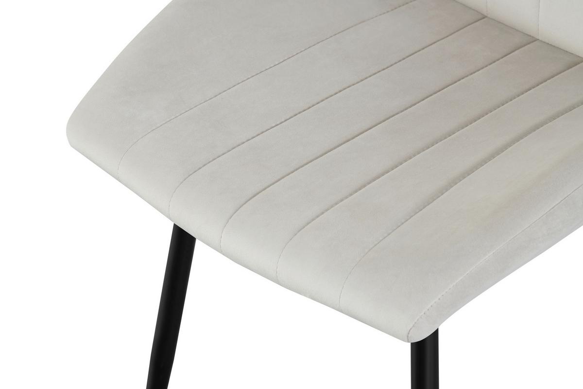 STUHL-SET CHRISTIN - Creme/Schwarz, Modern, Textil/Metall (52/75/58cm) - MID.YOU