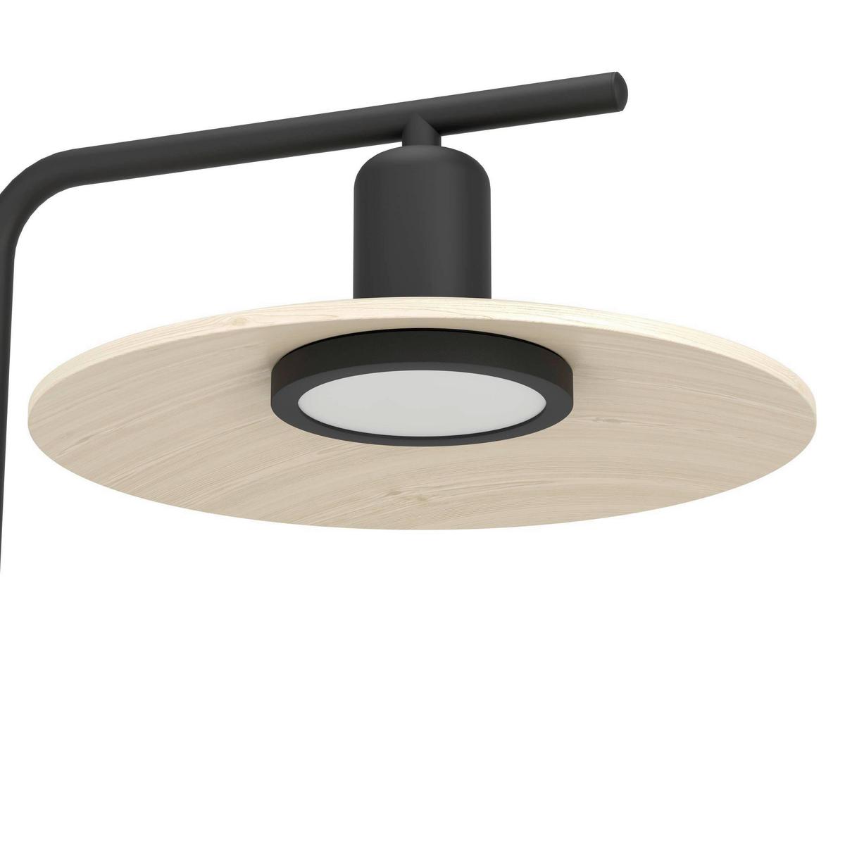 Stehleuchte 39914_mayazes - Schwarz/Naturfarben, Design, Holz/Metall (31,5/25/162cm) - Eglo