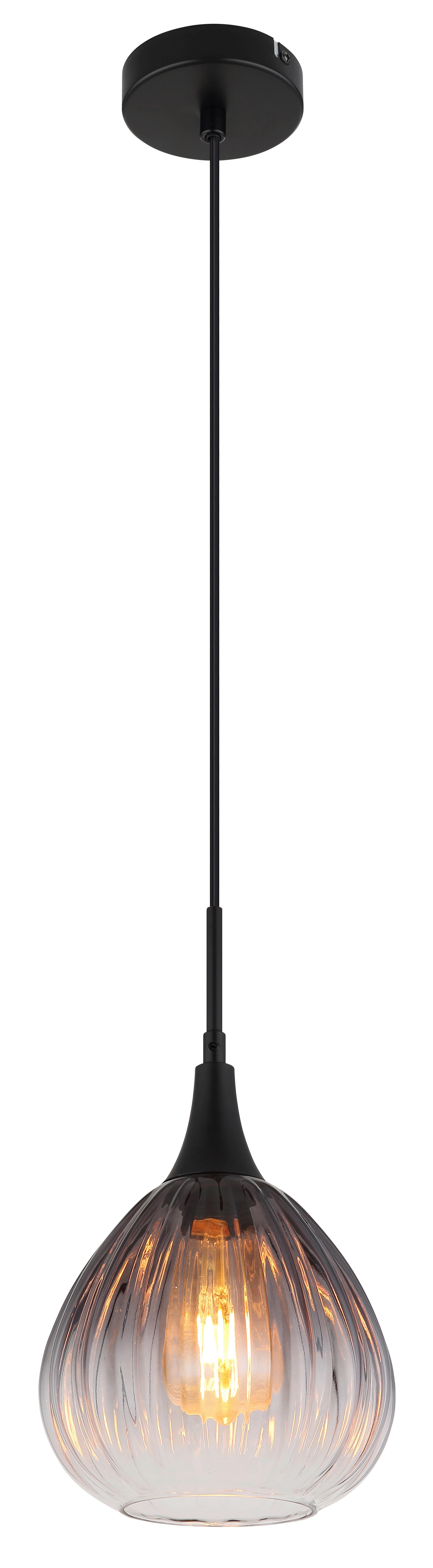 Hängeleuchte Olsen Klar max. 40 Watt - Klar, Design, Glas/Metall (20/120cm) - Globo