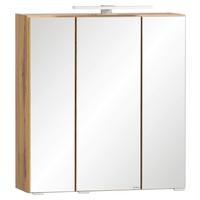 Spiegelschrank Varese ca. 60x64 cm Wotaneiche Dekor - Edelstahlfarben/Eiche Wotan, MODERN, Glas/Holzwerkstoff (60/64/20cm) - Held