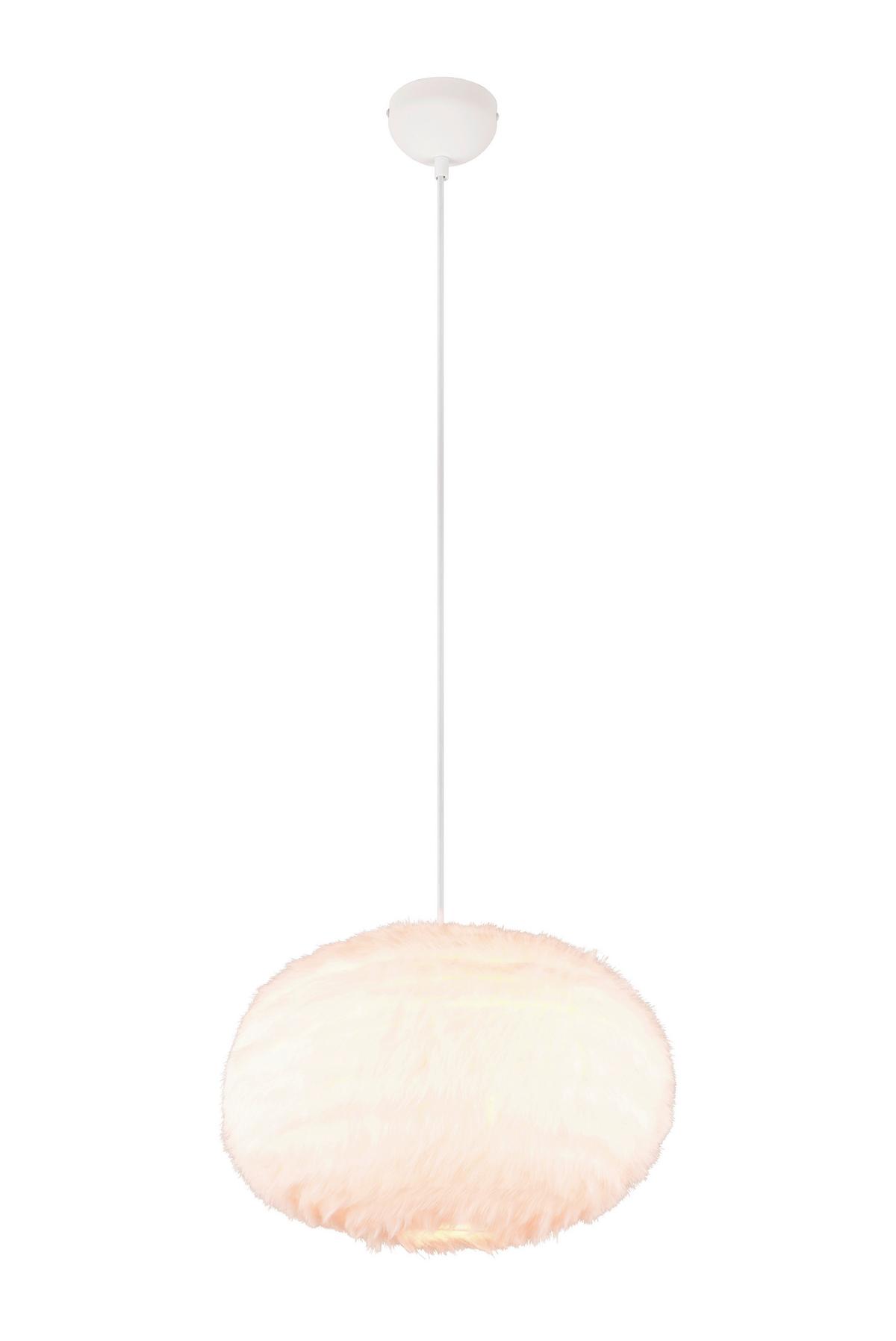LAMPA ZWIESZANA R31581901 FURRY - biały/kolor piaskowy, Modern, metal/tkanina (50/150cm)