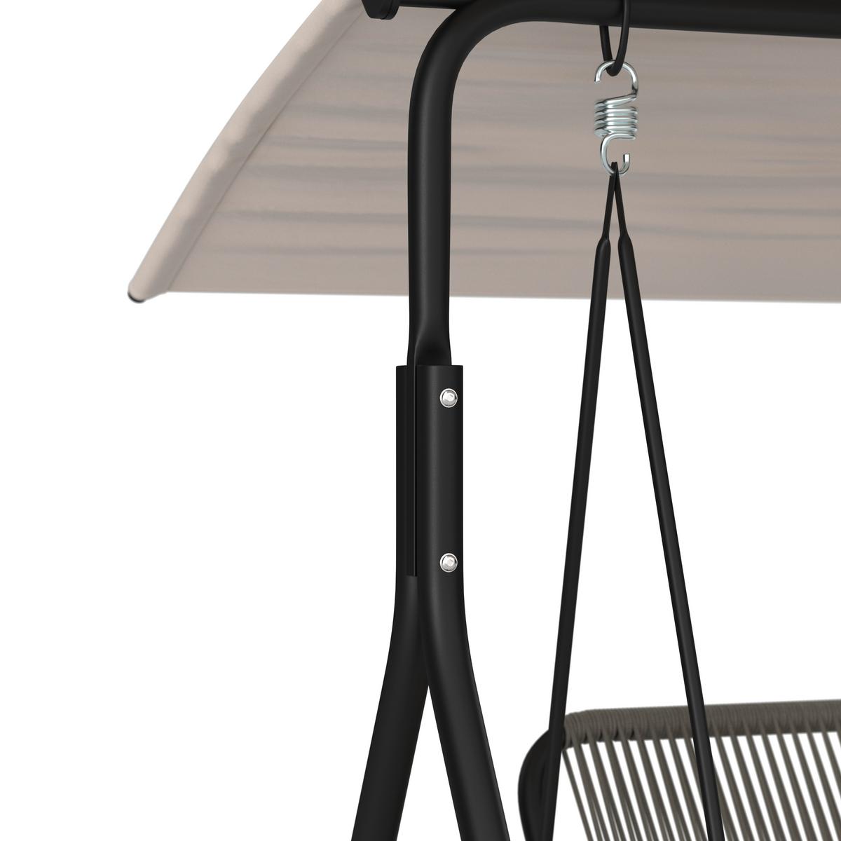 Gugalnica Savanna, Svetlo Siva - črna/svetlo siva, Moderno, kovina/tekstil (170/162/120cm) - Bessagi Garden