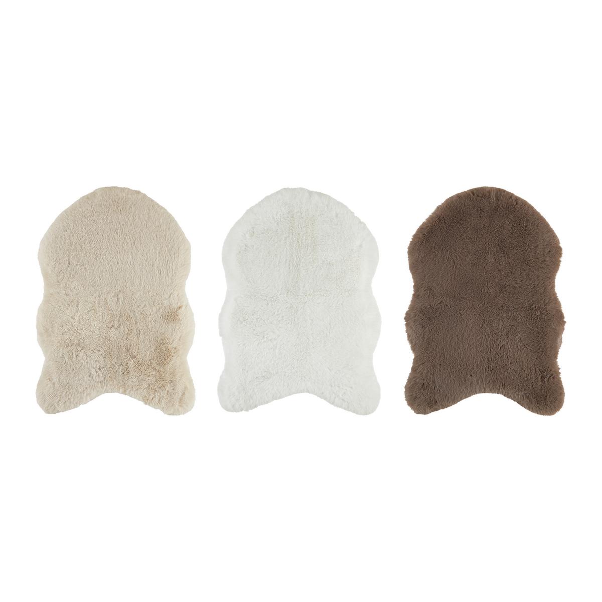 Kunstfell Bob Braun/Weiß/Beige ca. 60x90cm - Beige/Braun, LIFESTYLE, Textil (60/90cm) - Mömax