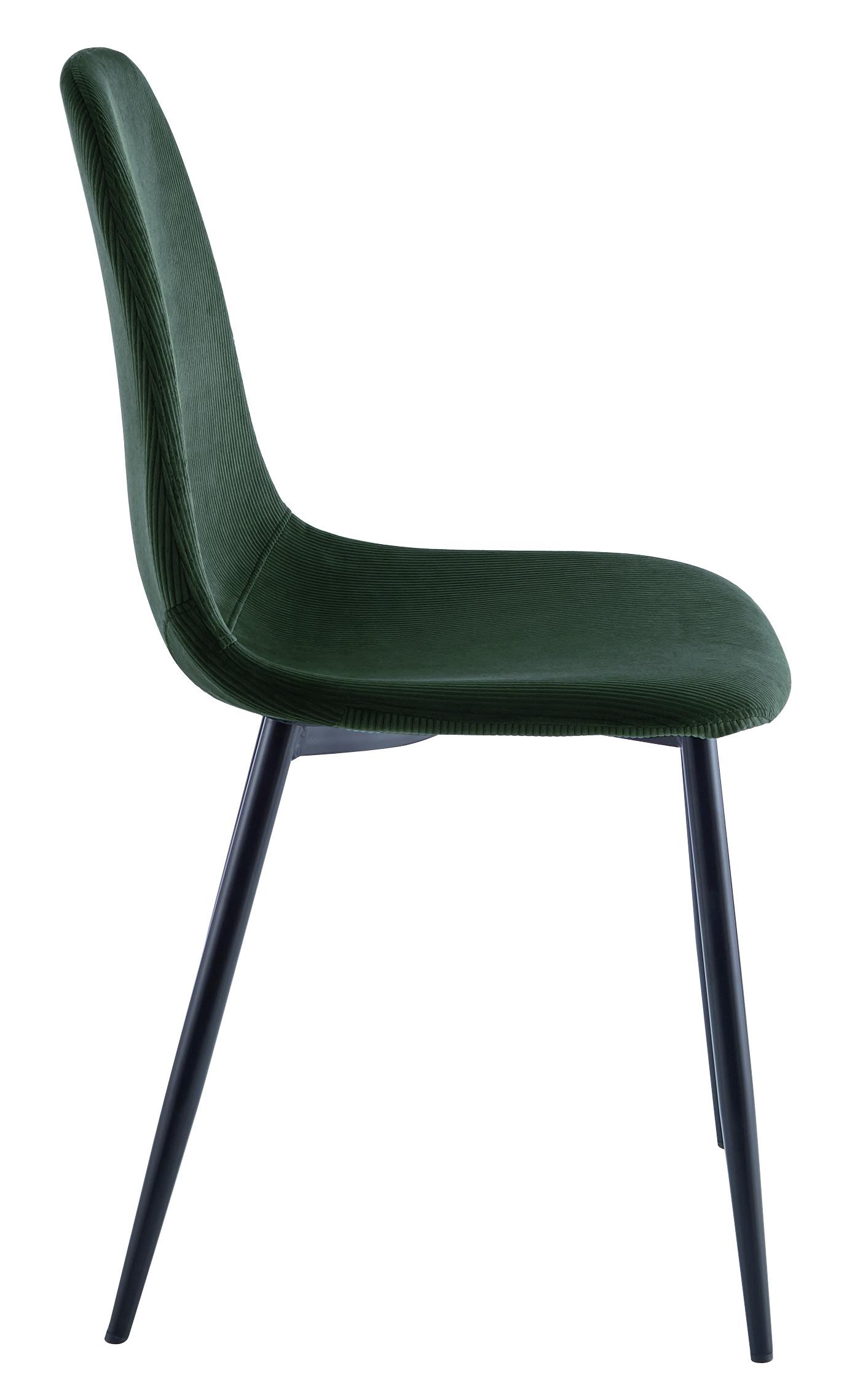 Stuhl aus Kord in Grün/Schwarz - Schwarz/Grün, MODERN, Textil/Metall (44,5/86,5/54cm) - Based