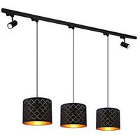 LAMPA WISZĄCA 15229-5S - czarny/kolor złoty, Design, tworzywo sztuczne/metal (193/30/120cm) - Globo