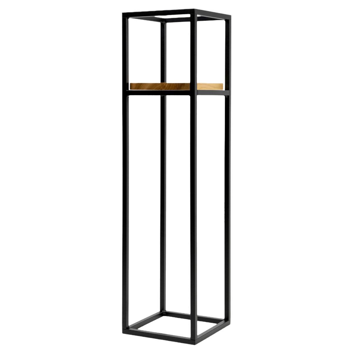 Blumenständer Schwarz - Schwarz, Basics, Holz/Metall (23/90/23cm)