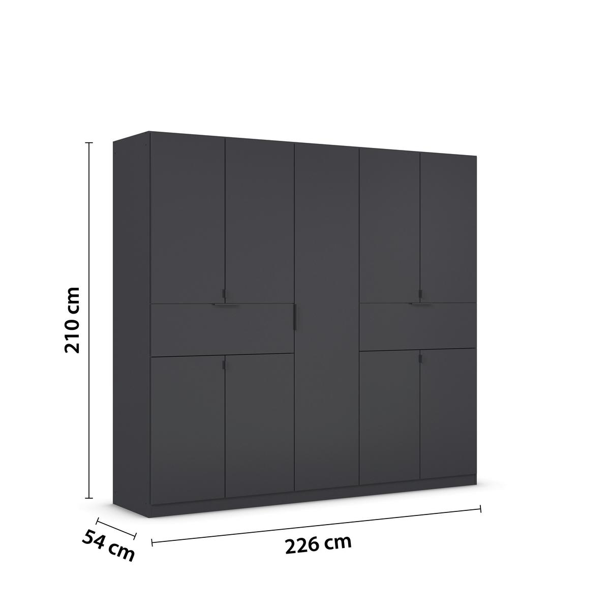 Ormar S Klasičnim Vratima Ticao - siva, Moderno, drvni materijal/metal (226/210/54cm) - Modern Living
