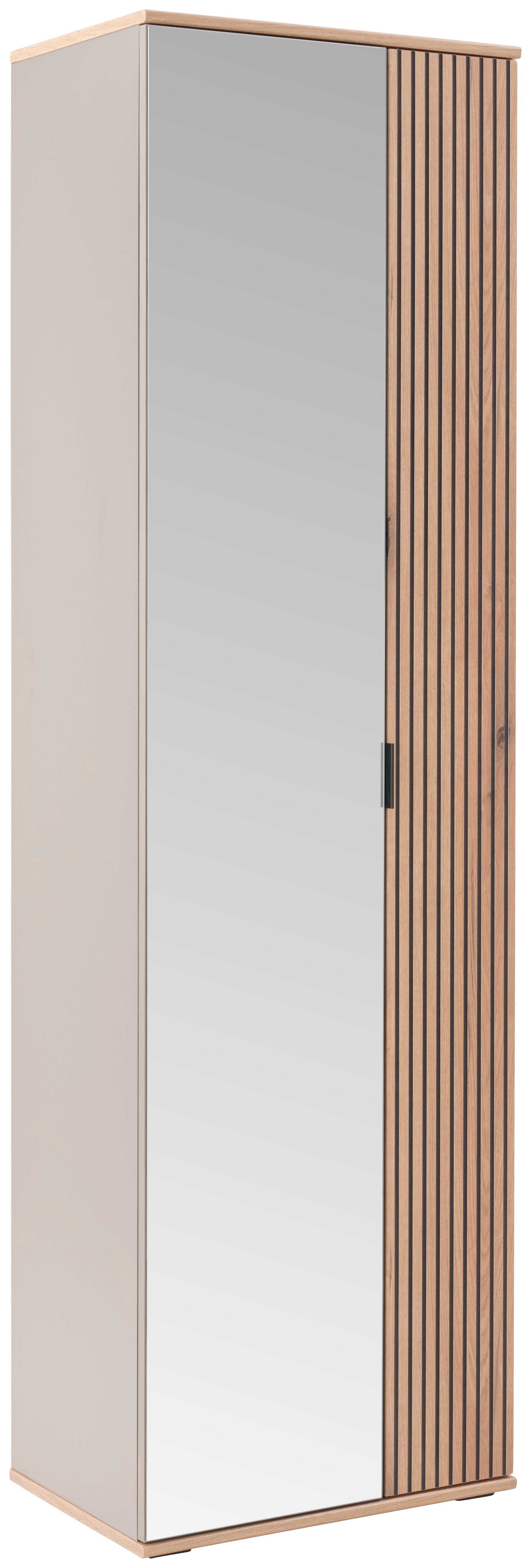 Ormar Clever - kašmir/boje hrasta, Moderno, staklo/drvni materijal (55,5/193/38cm) - Modern Living