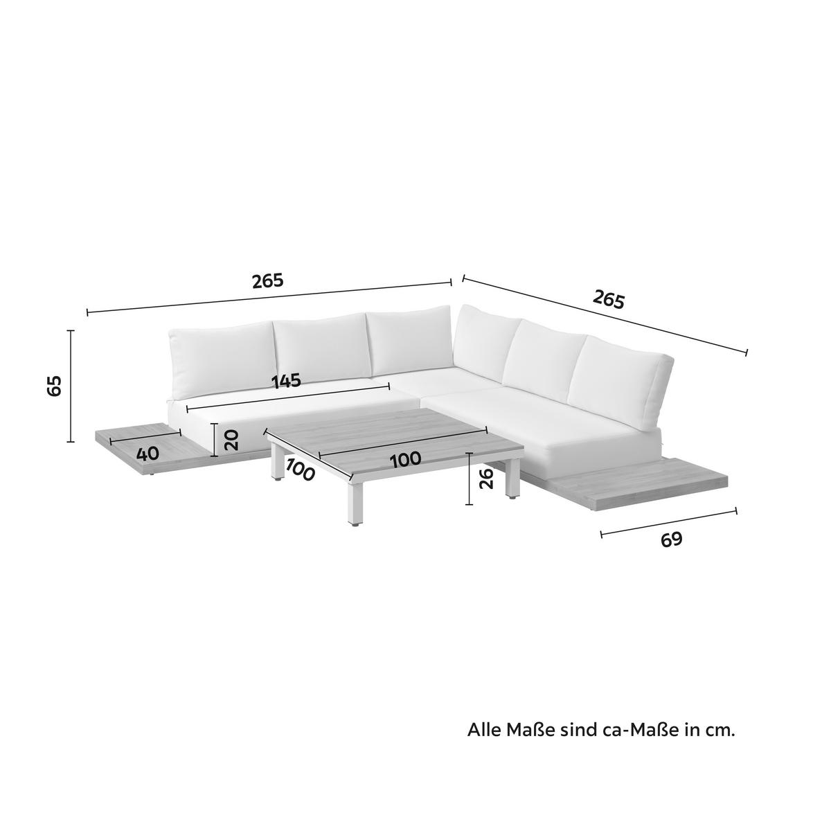 Vrtna Garnitura Jolly - bijela/boje bagrema, Moderno, drvo/metal - Bessagi Garden