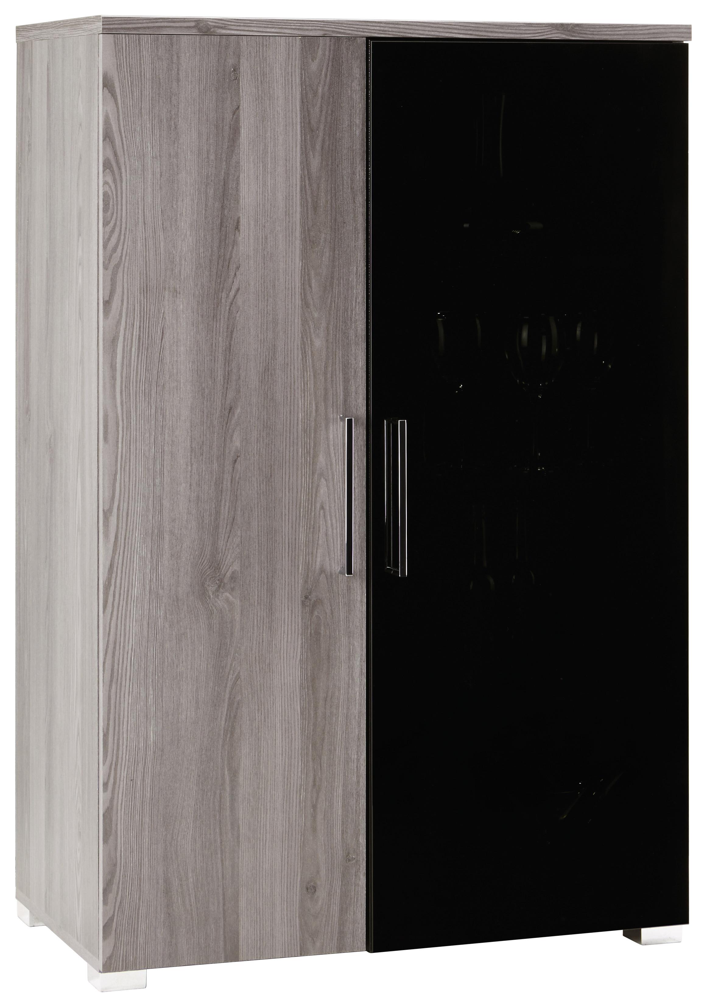 Vitrine in Lärchefarben - Chromfarben/Silberfarben, MODERN, Holzwerkstoff/Kunststoff (80/121/45cm) - Premium Living