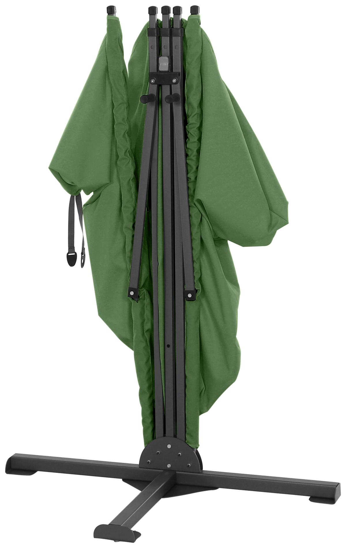 Sichtschutz Grün/Anthrazit BH 280 x 150 cm - Anthrazit/Olivgrün, KONVENTIONELL, Textil/Metall (280/150cm) - Siena Garden